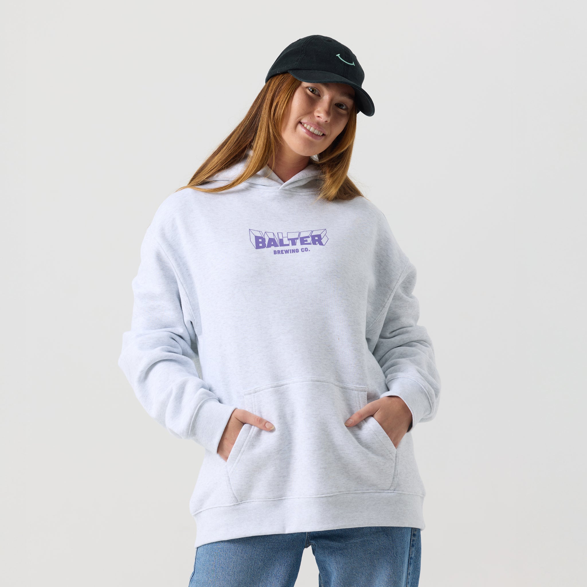 Three Dee Relax Hoodie - White Marle