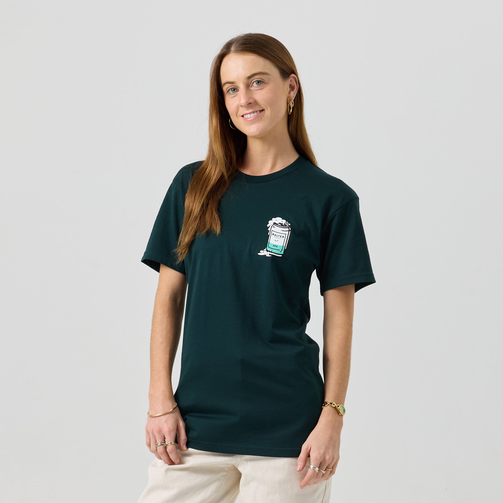 Deconstructed Can Tee - Pine Green