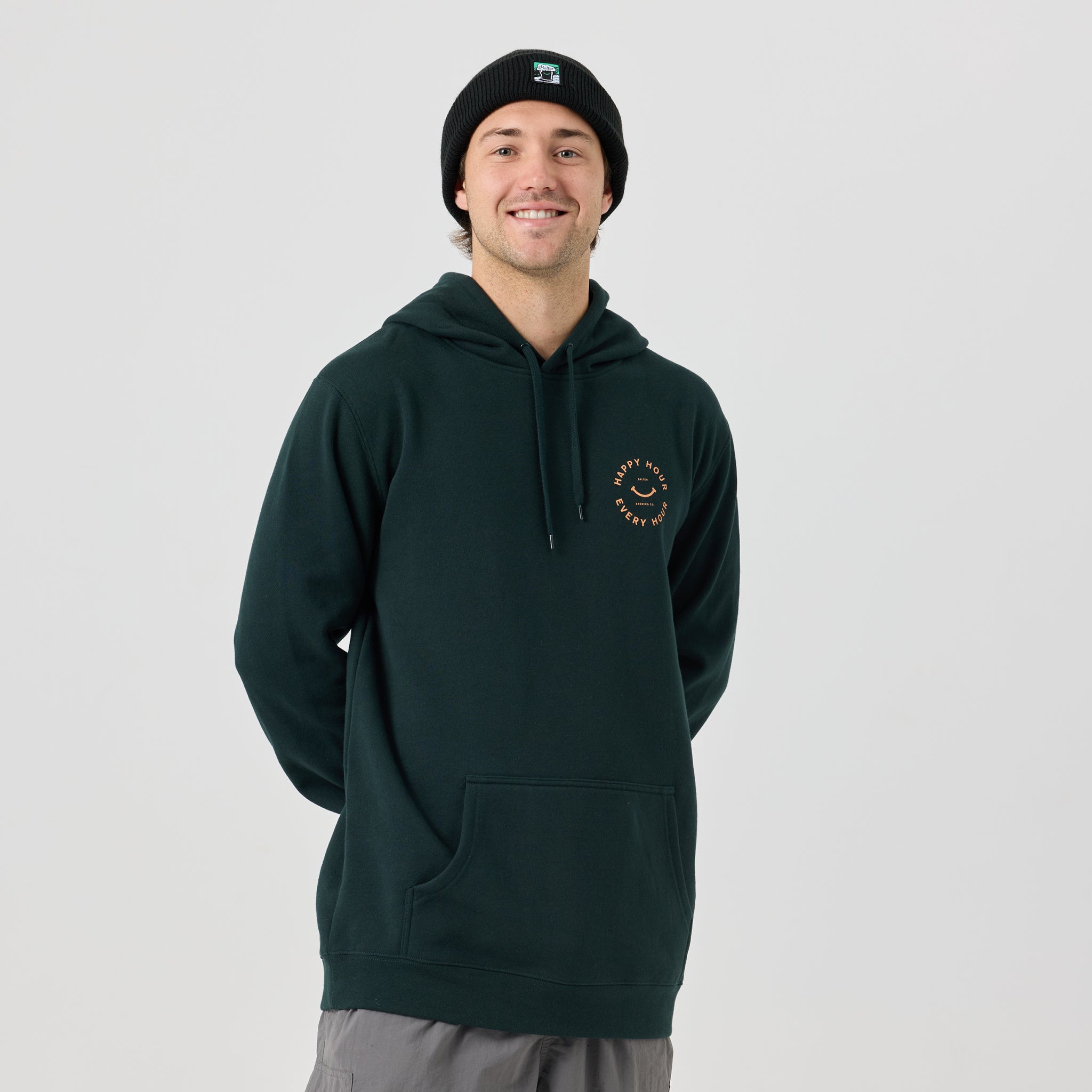 Happy Hour Every Hour Hoodie - Pine Green