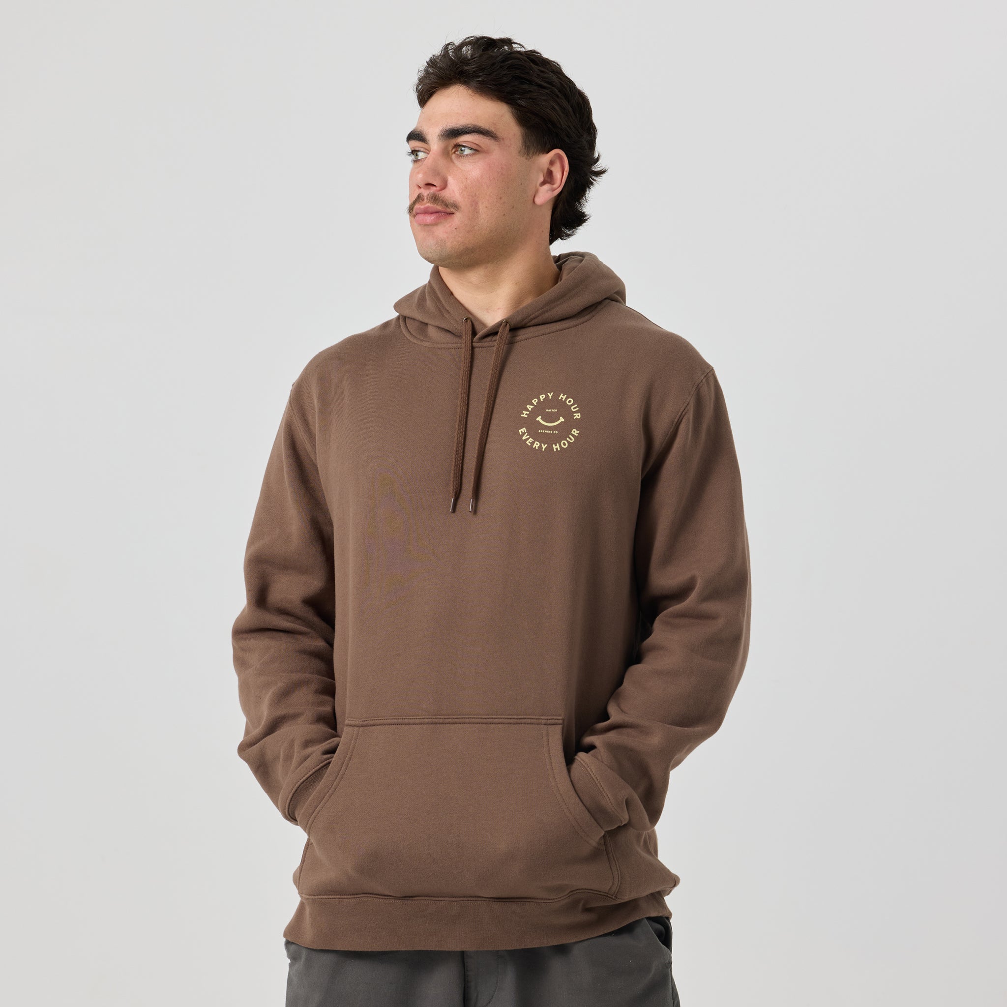 Happy Hour Every Hour Hoodie - Walnut