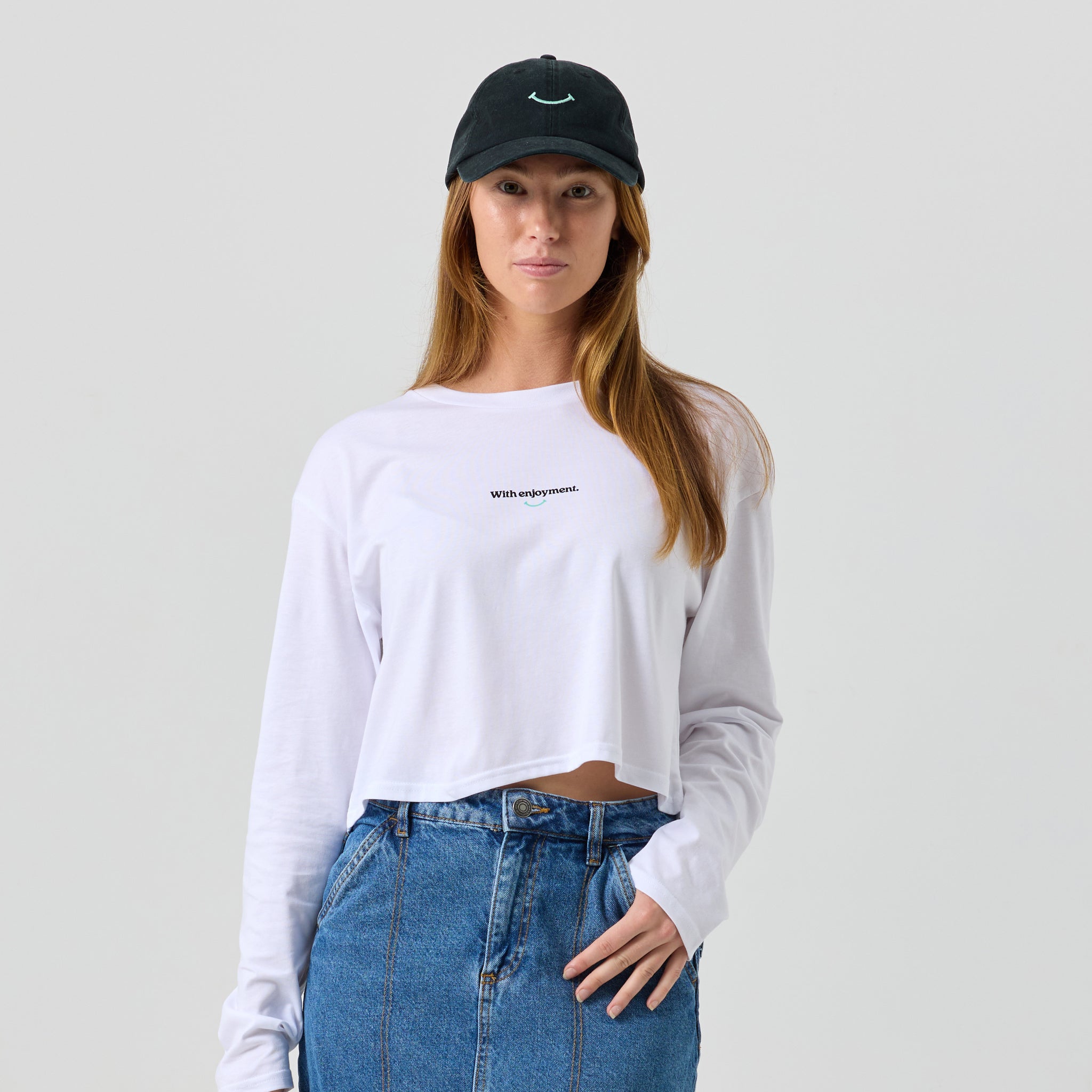 Women's With Enjoyment Long Sleeve - White