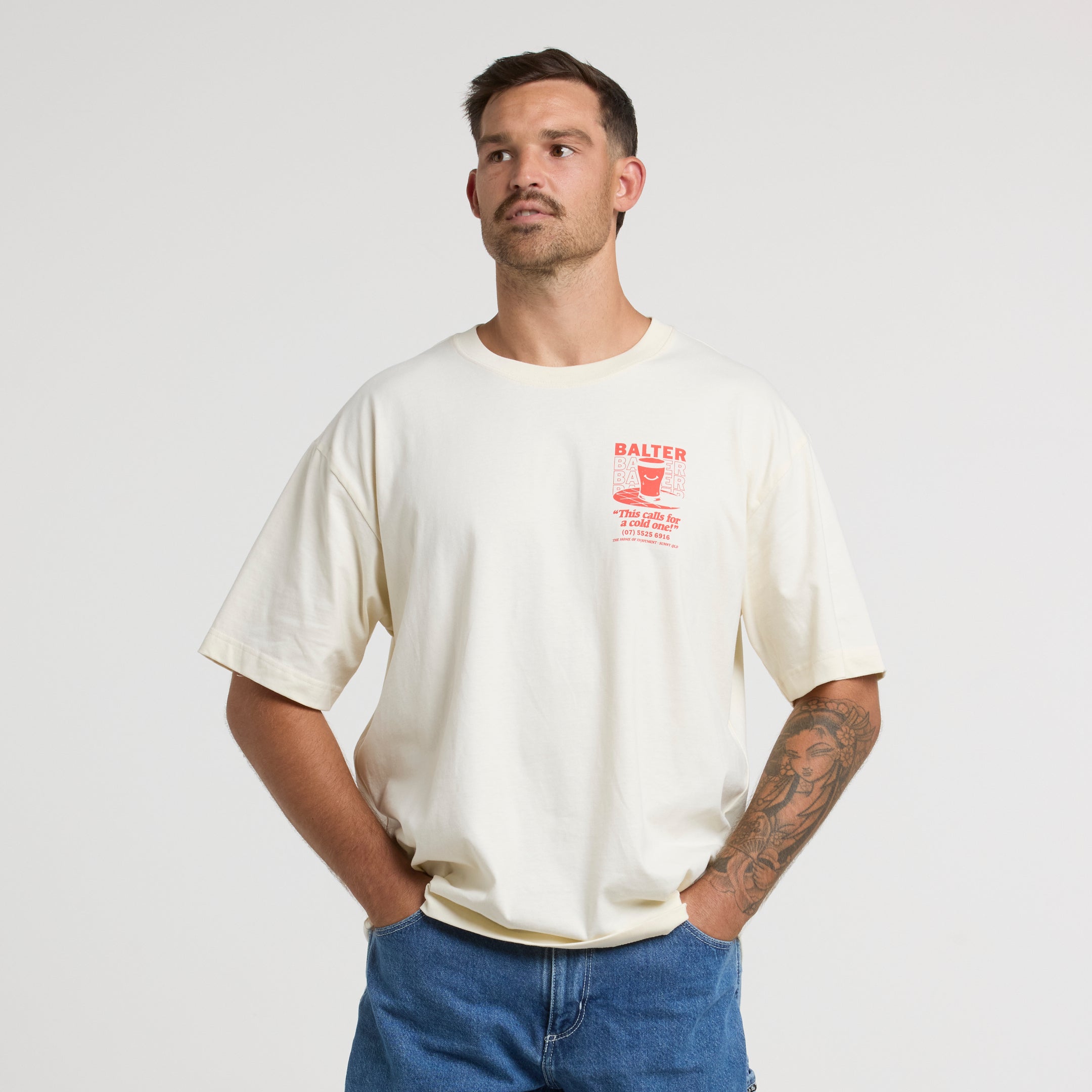 Cold One Box Tee - Ecru