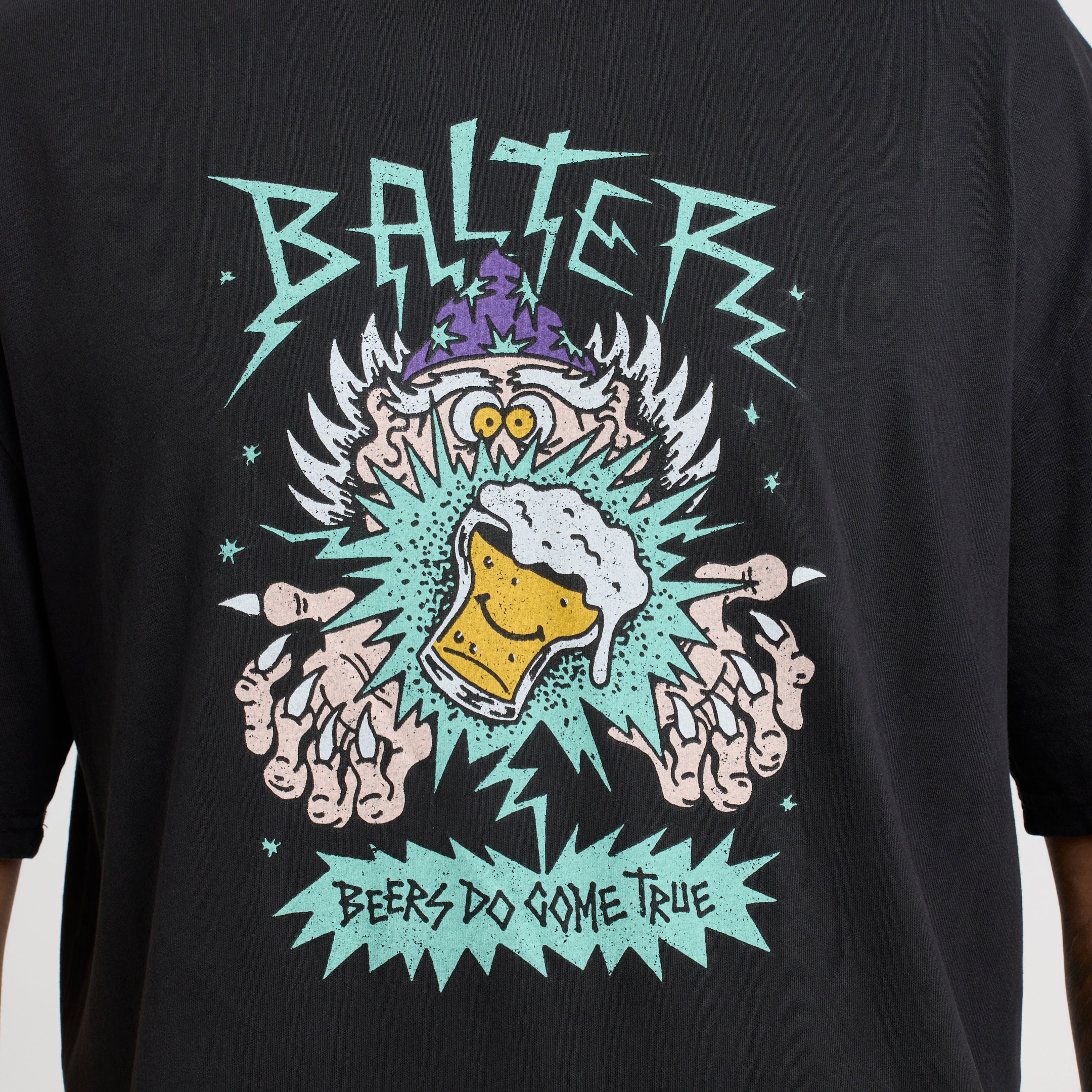 Wizz Heavy Faded Tee - Black