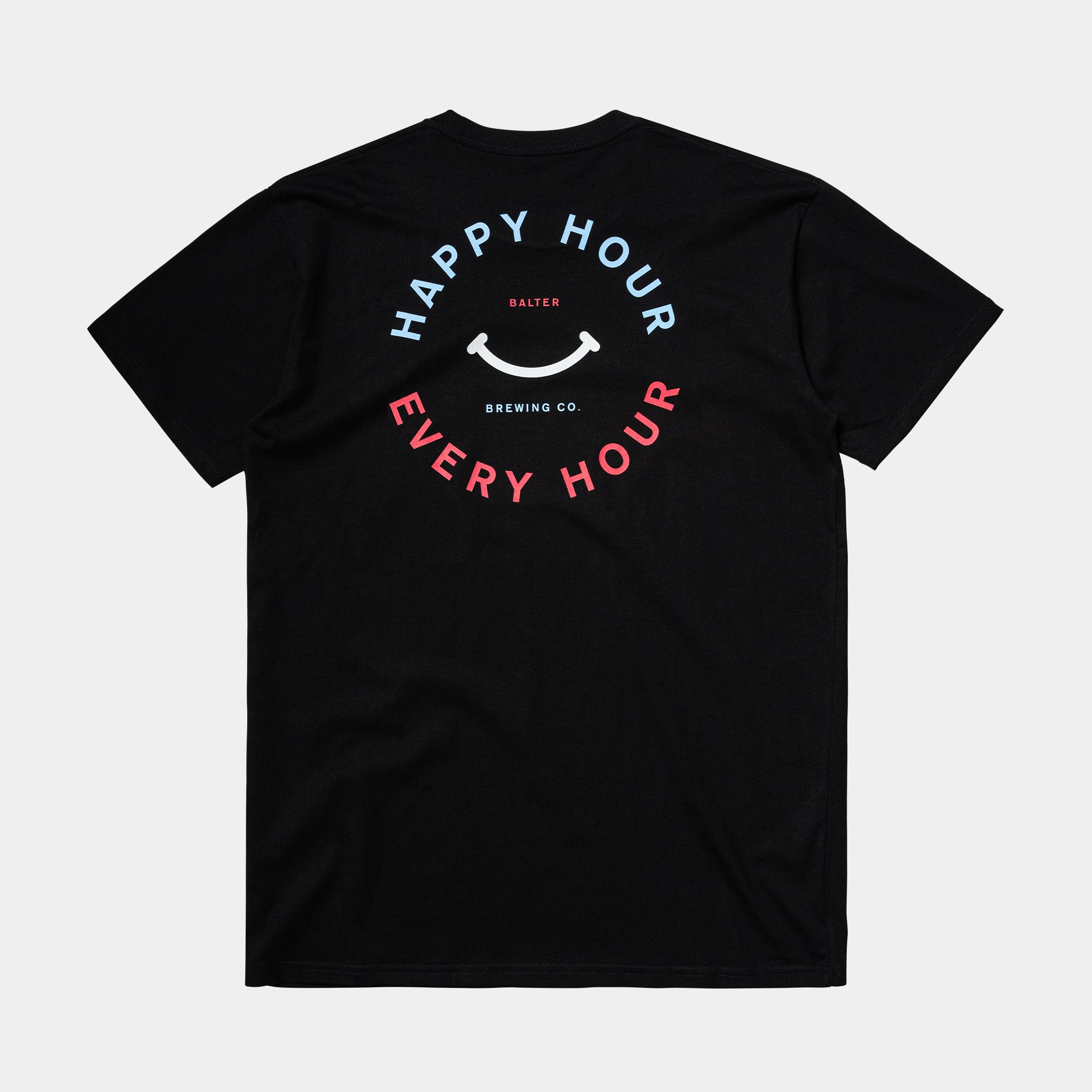 Two-Tone Happy Hour Tee - Blue / Red on Black