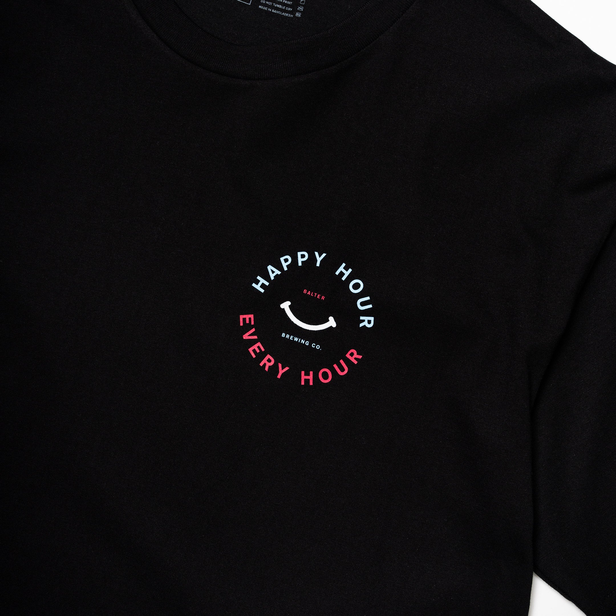 Two-Tone Happy Hour Tee - Blue / Red on Black