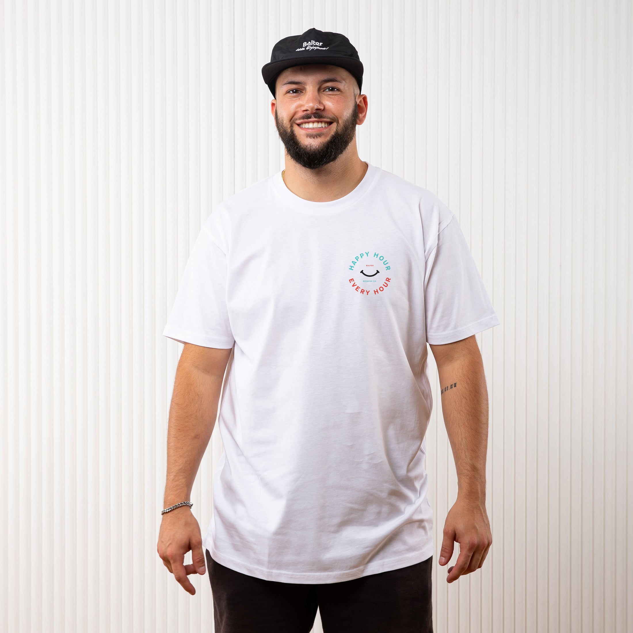 Two-Tone Happy Hour Tee -   White