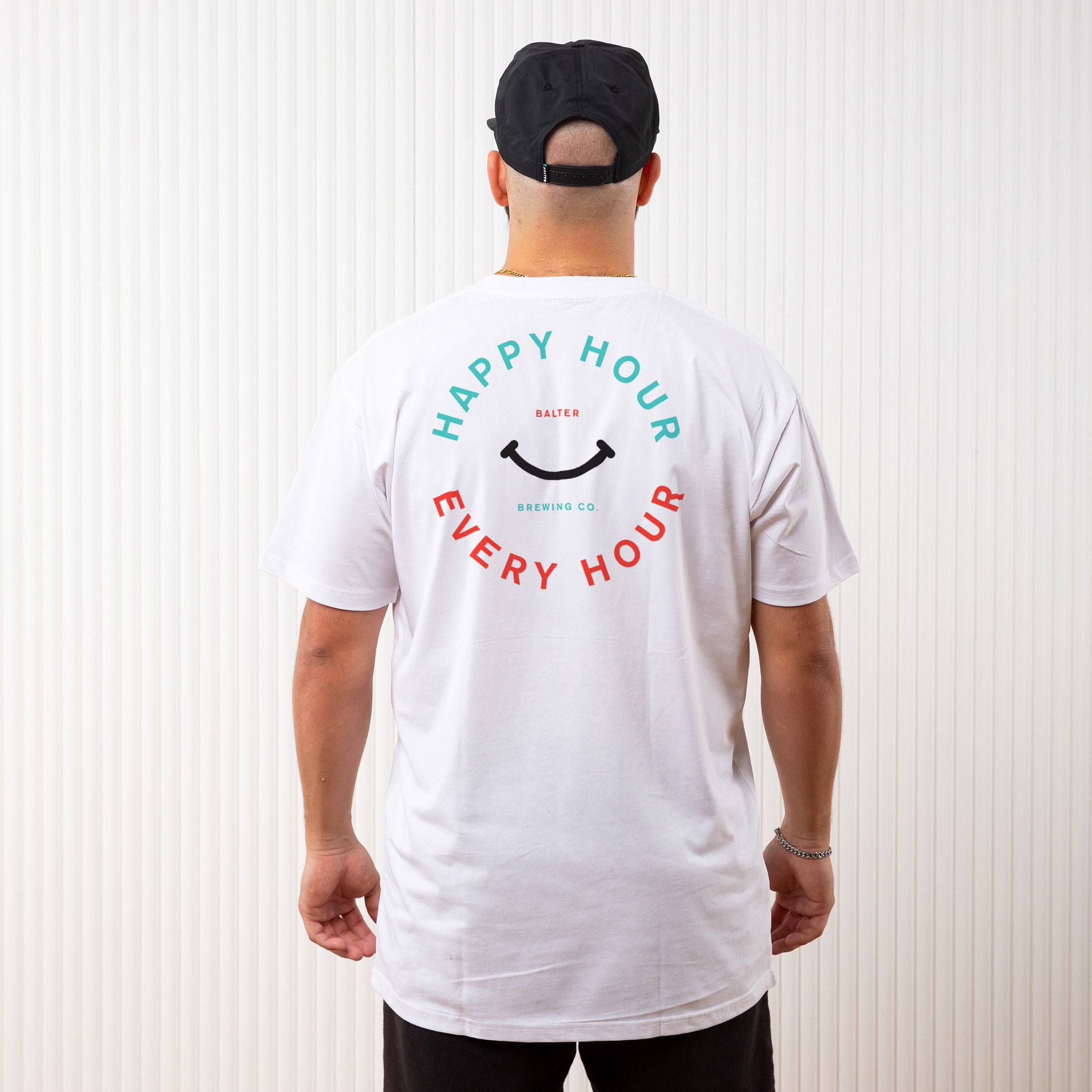 Two-Tone Happy Hour Tee -   White