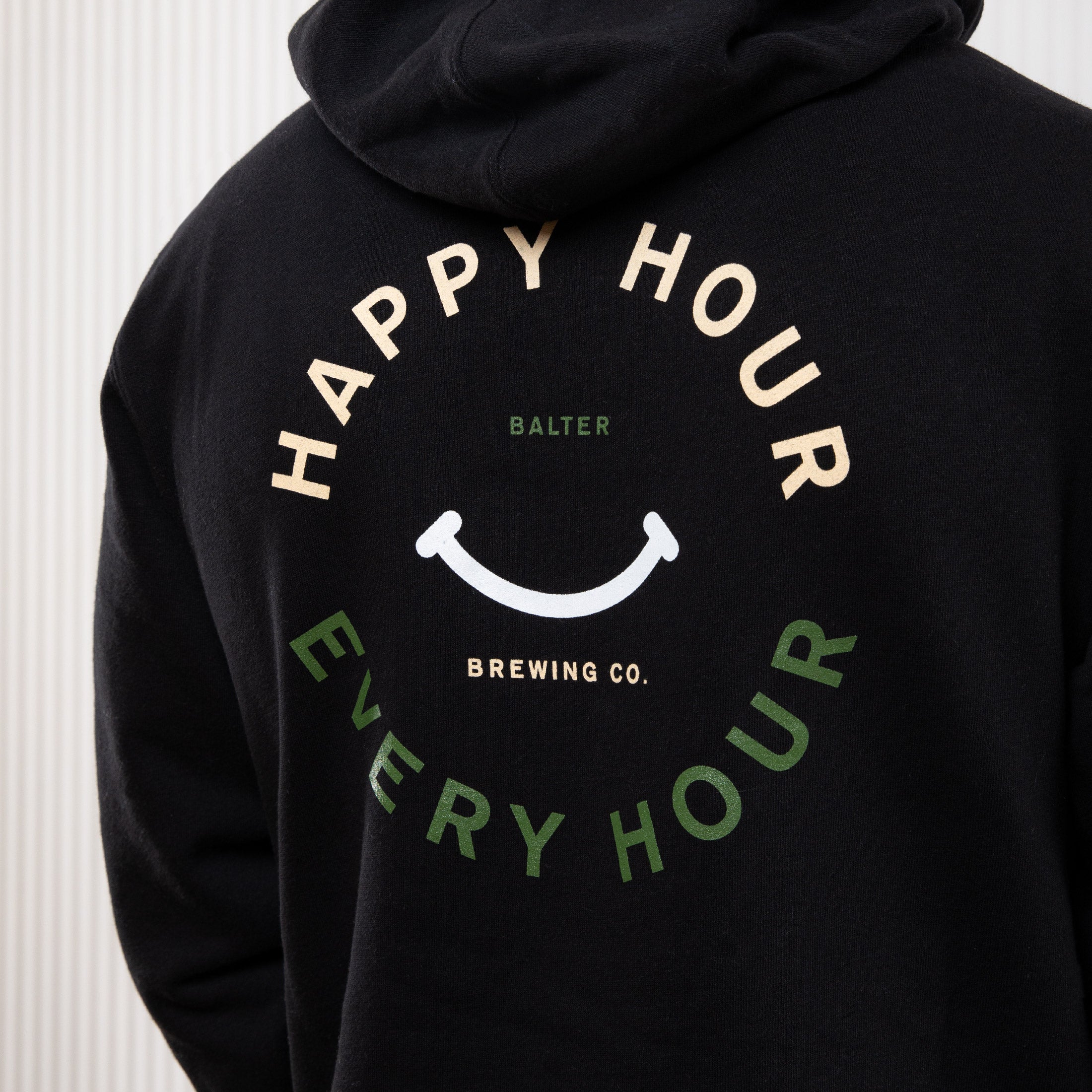 Two Tone Happy Hour Every Hour Hoodie - Black