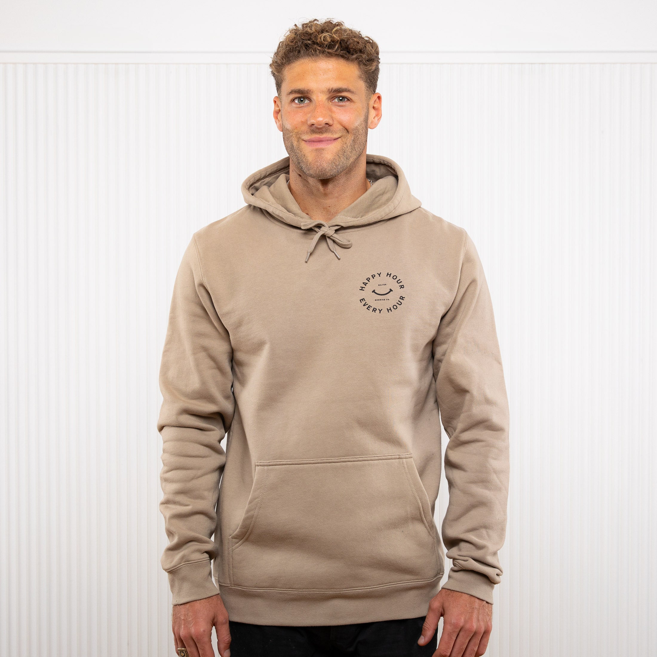 Happy Hour Every Hour Hoodie - Sand