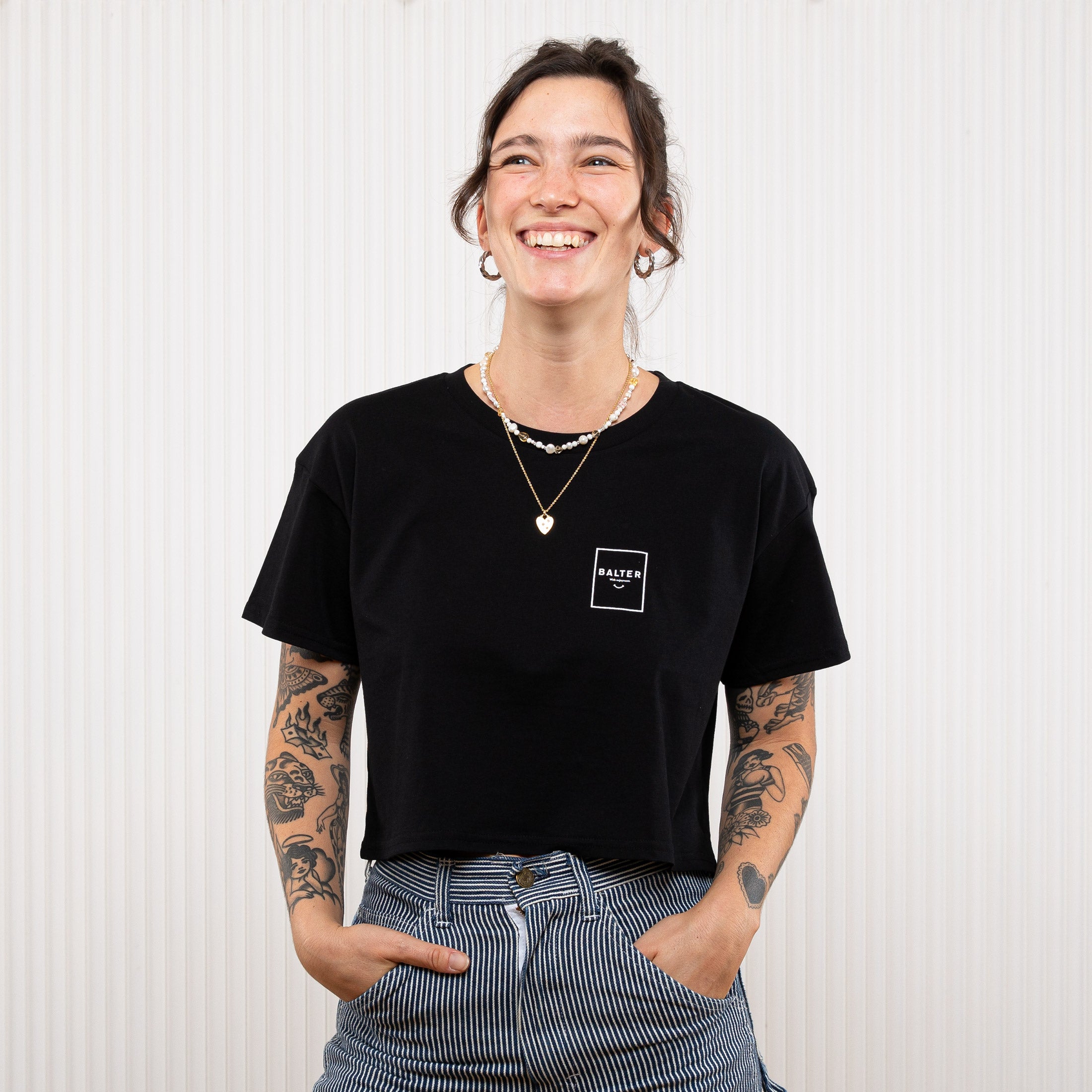 Womens Logo Crop Tee - Black