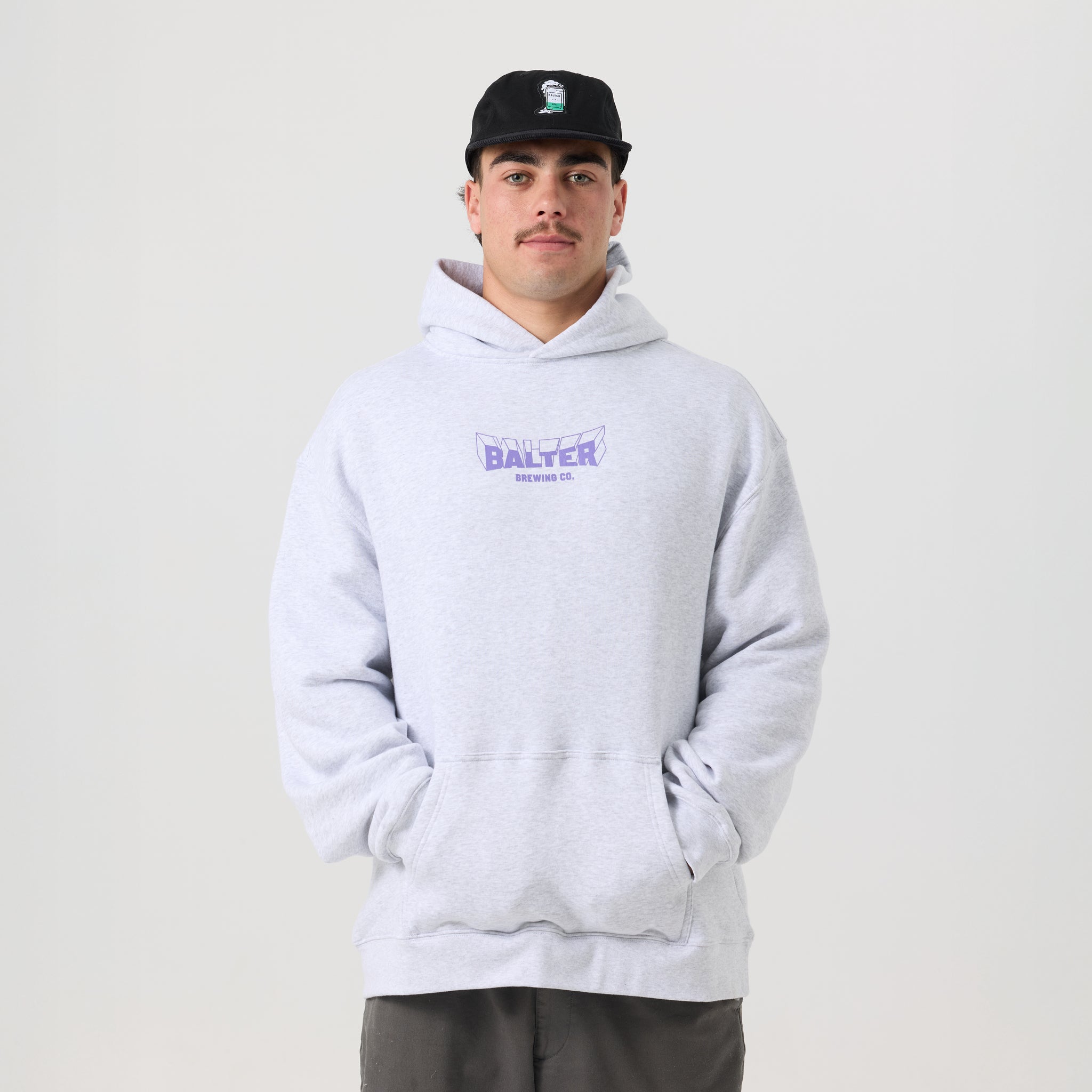 Three Dee Relax Hoodie - White Marle