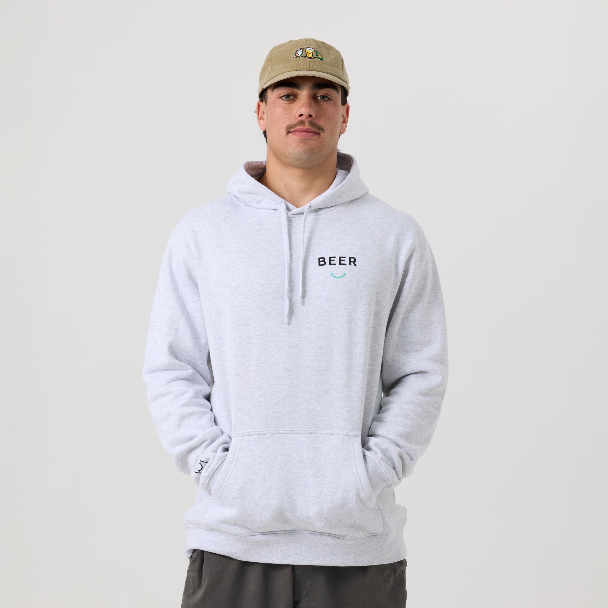 Balter Beer Smiley Hoodie - White Marle