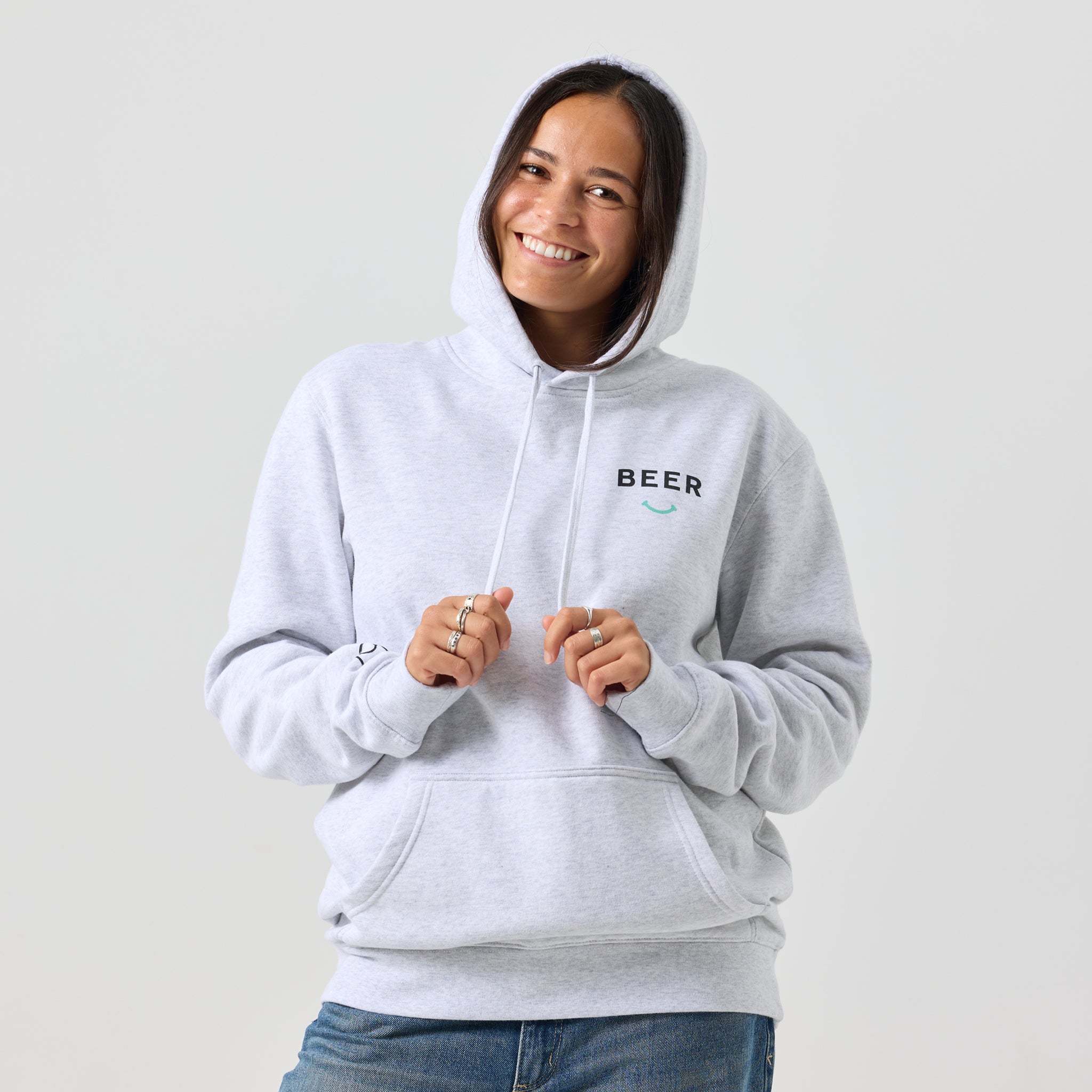 Balter Beer Smiley Hoodie - White Marle