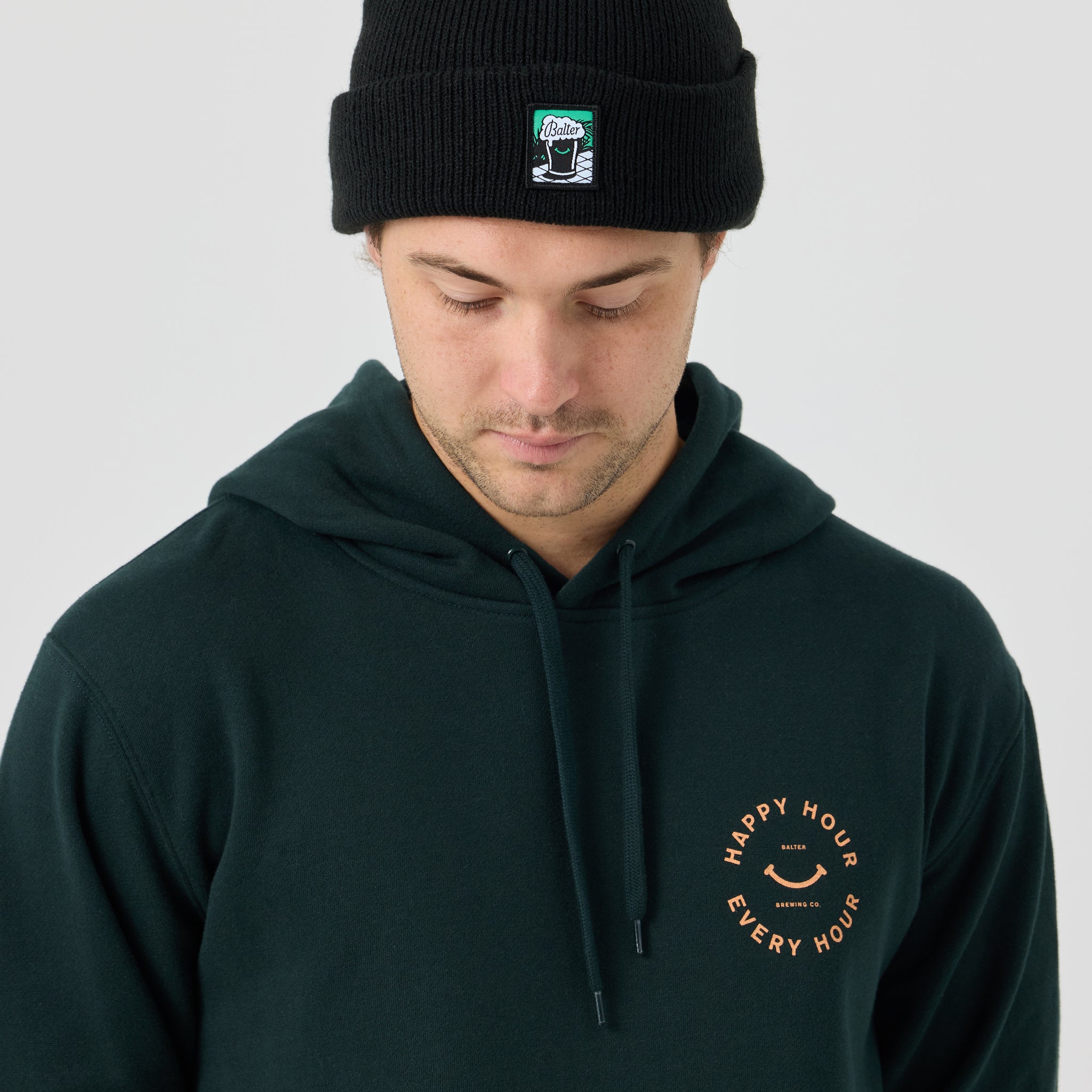 Happy Hour Every Hour Hoodie - Pine Green