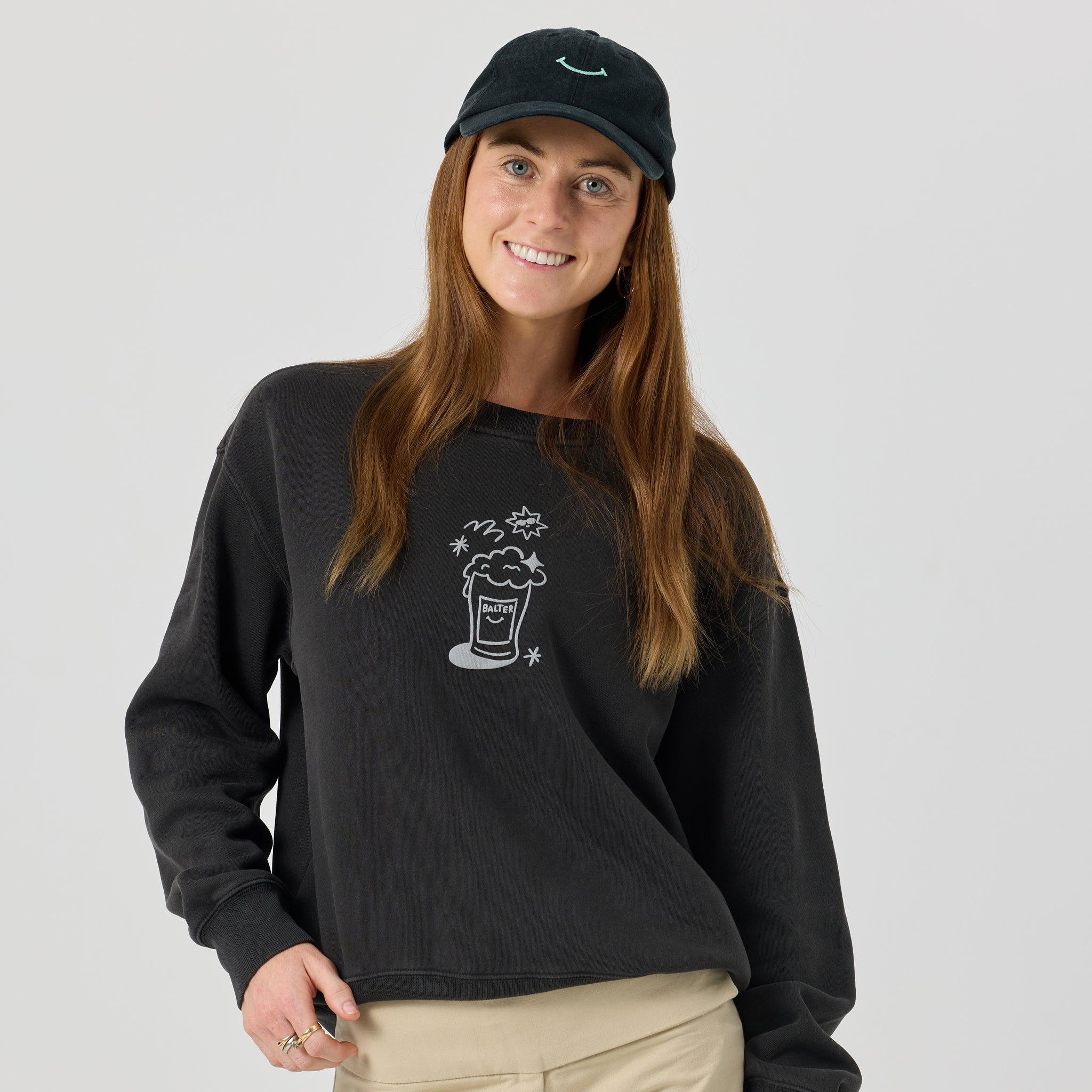 Easy Done Women's Relax Crew - Faded Black