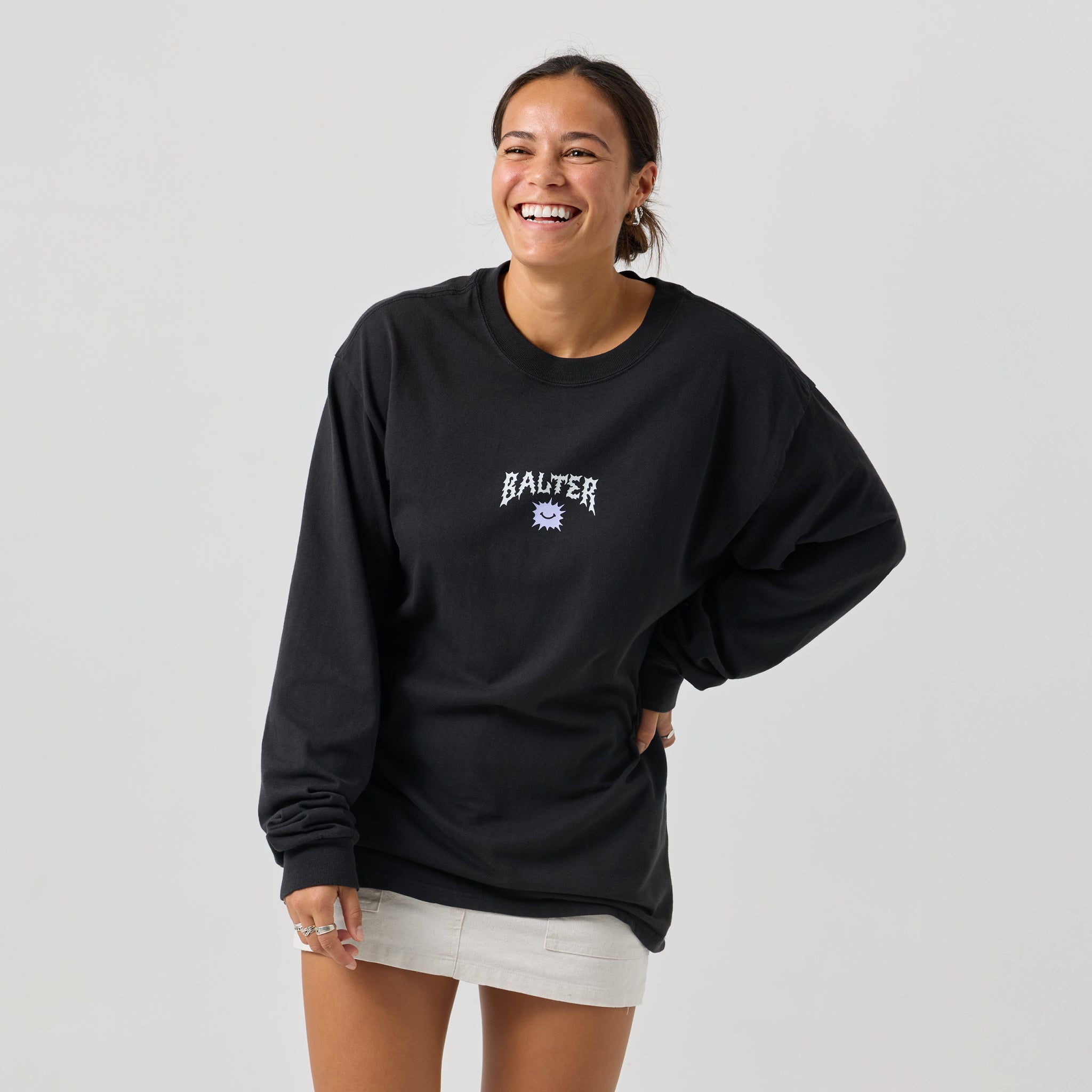 Wave Warp Heavy Long Sleeve - Faded Black