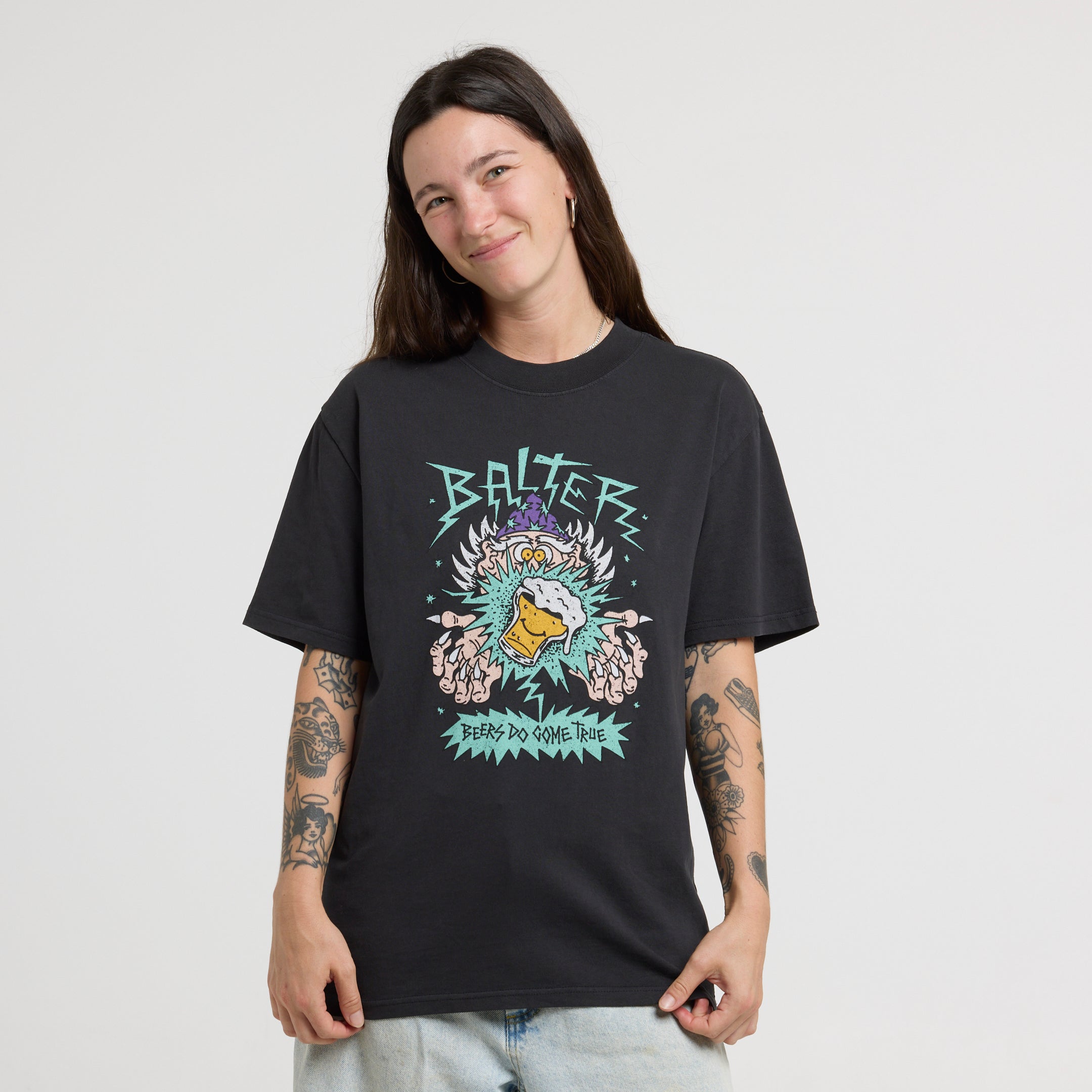 Wizz Heavy Faded Tee - Black